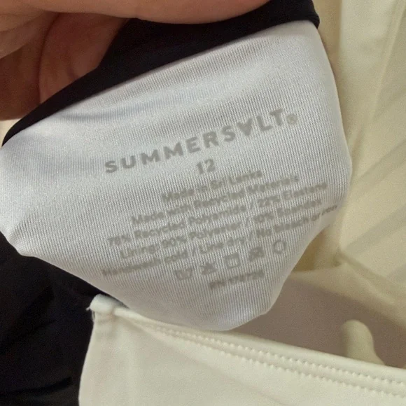 Summer salt Elegant Black and White Ruffle Swimsuit - Picture 4 of 5